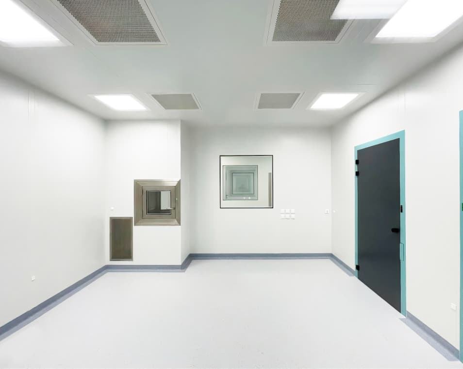 white room with a black door